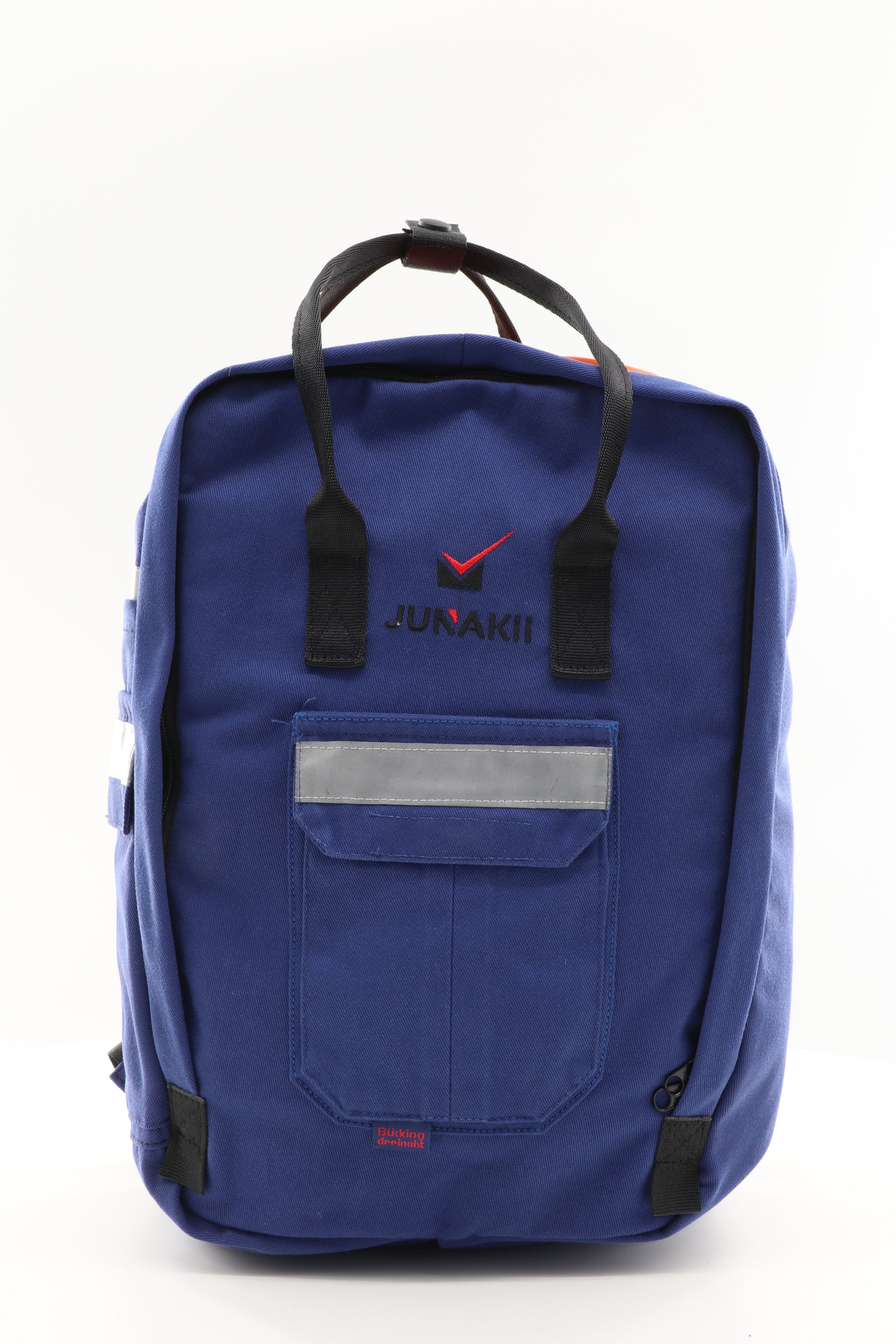 Laptop Rucksack blau aus upgecycelter Feuerwehrkleidung 38x27x13cm