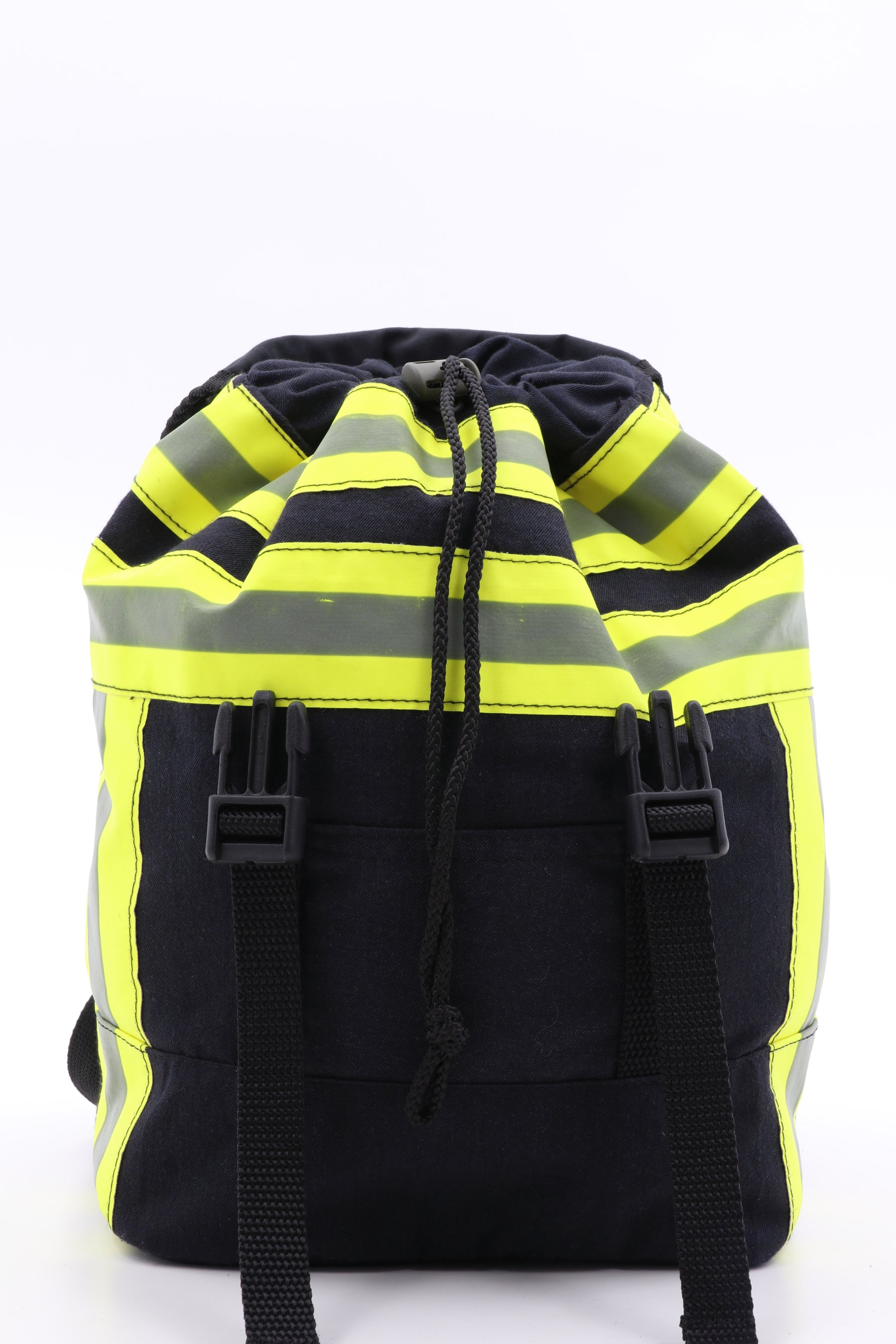 Mini Rucksack Klassik blau gelb aus upgecycelter Feuerwehrkleidung 23x32x10cm