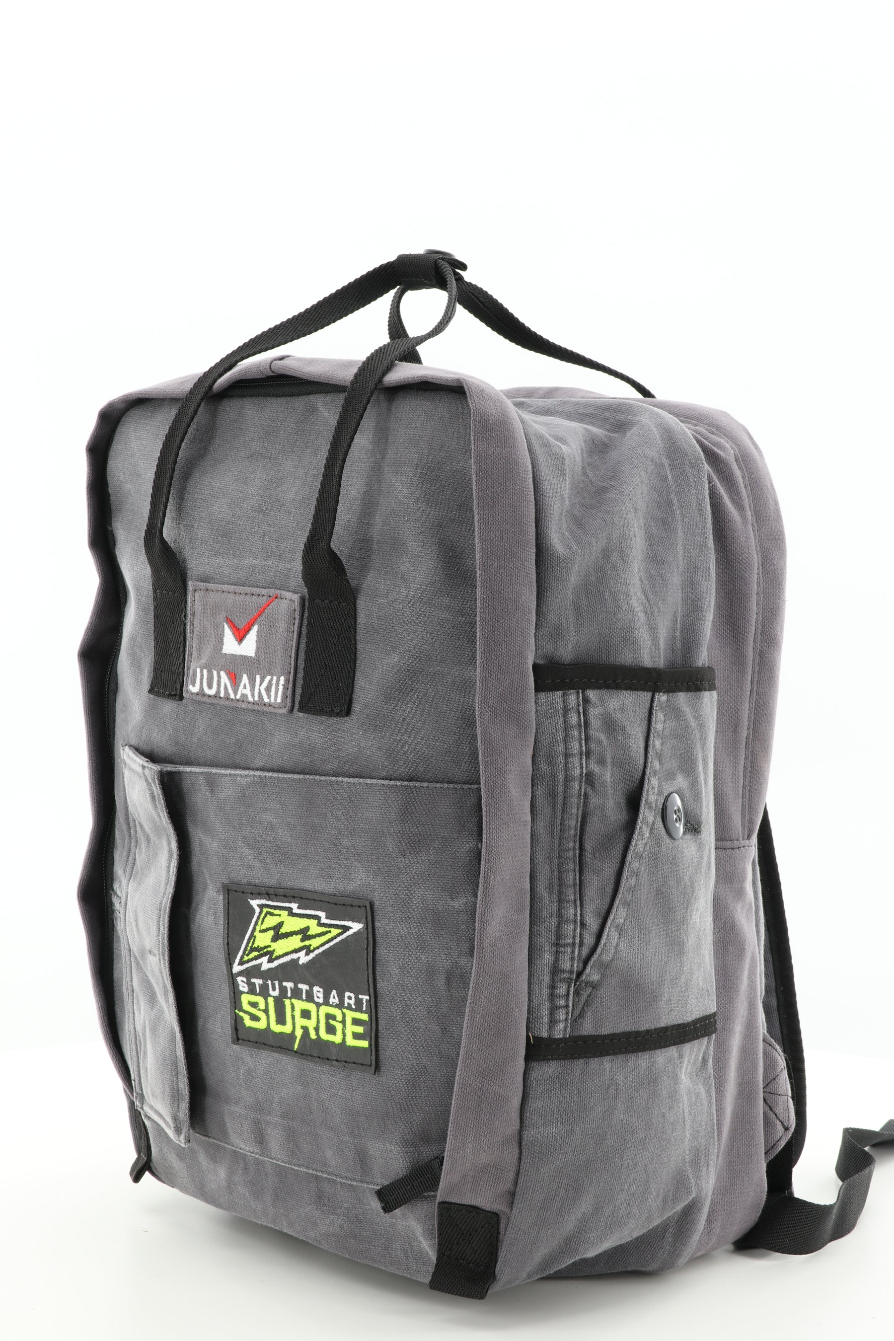 Surge Laptop Rucksack grau aus upgecycelter Rettungsdienstkleidung 38x27x13cm