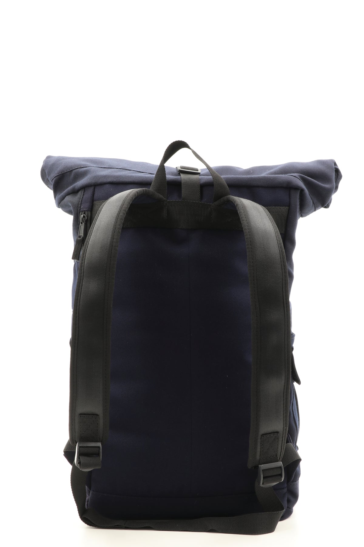 Rolltop Rucksack blau aus upgecyceltem Feuerwehrausgehanzug 63x27x17cm