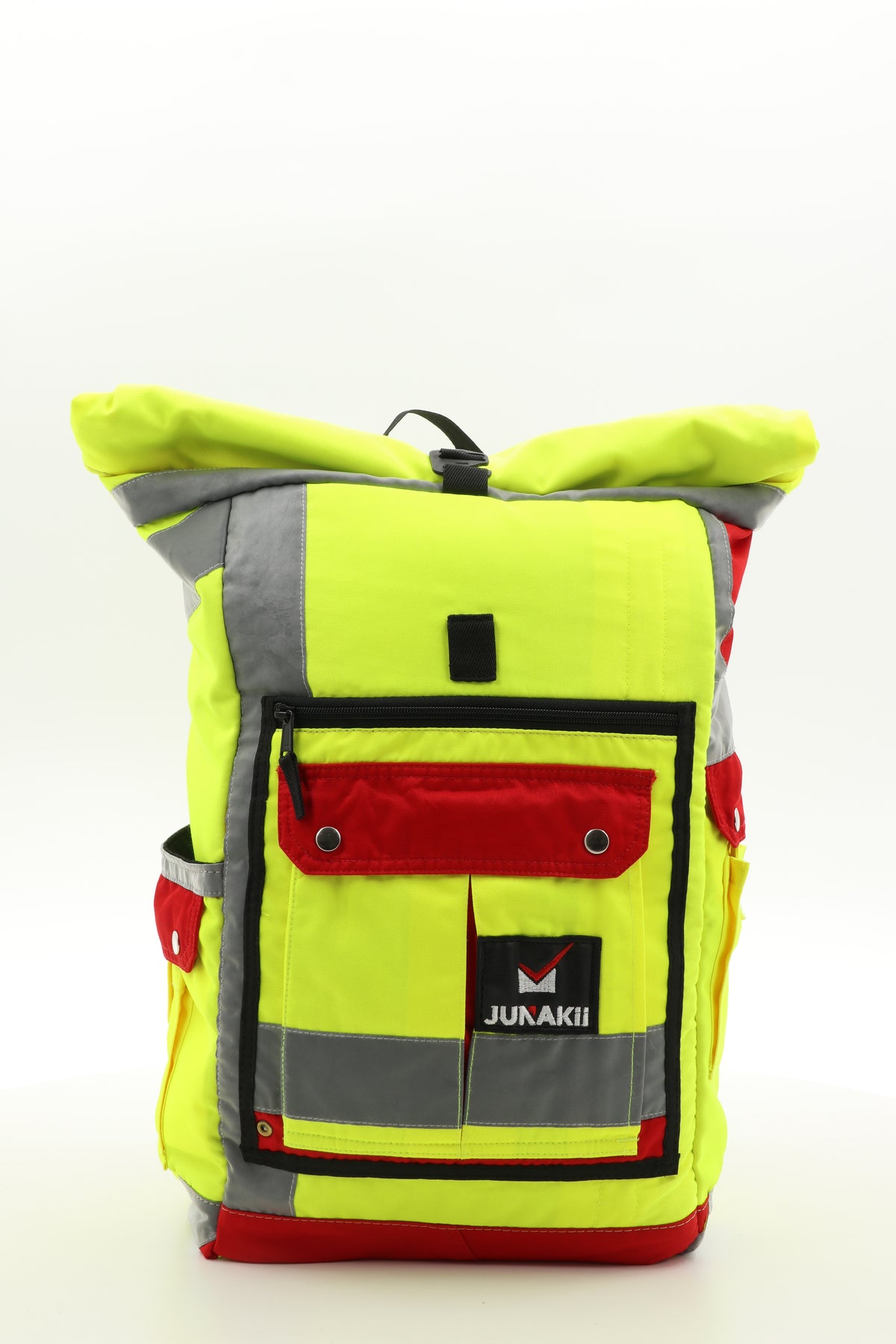 Rolltop Rucksack gelb aus upgecycelter Rettungsdienstkleidung 63x27x17cm