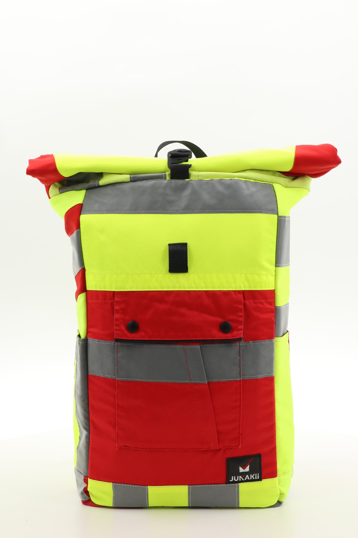 Rolltop Rucksack gelb aus upgecycelter Rettungsdienstkleidung 63x27x17cm