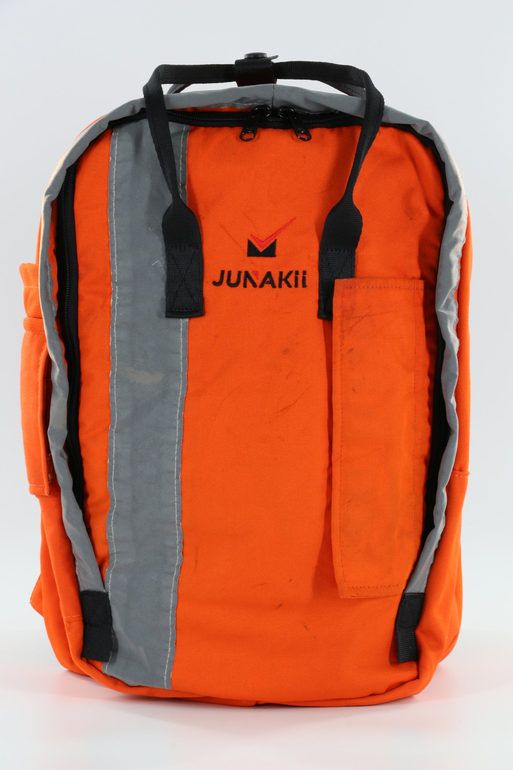 Laptop Rucksack orange aus upgecycelter Feuerwehrkleidung 38x27x13cm