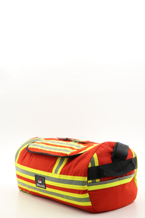 Duffel Bag rot aus upgecycelter Feuerwehrkleidung 52x20x31cm