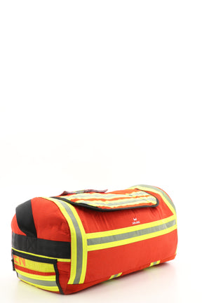 Duffel Bag rot aus upgecycelter Feuerwehrkleidung 52x20x31cm