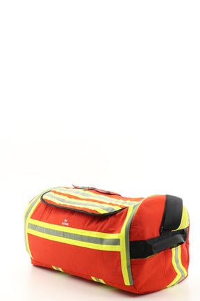 Duffel Bag rot aus upgecycelter Feuerwehrkleidung 52x20x31cm