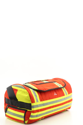 Duffel Bag rot aus upgecycelter Feuerwehrkleidung 52x20x31cm