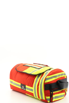 Duffel Bag rot aus upgecycelter Feuerwehrkleidung 52x20x31cm