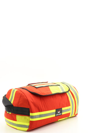 Duffel Bag rot aus upgecycelter Feuerwehrkleidung 52x20x31cm