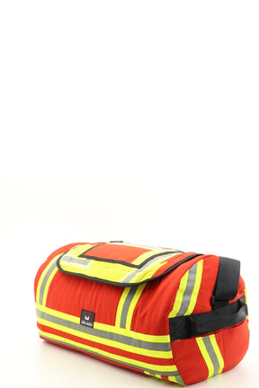 Duffel Bag rot aus upgecycelter Feuerwehrkleidung 52x20x31cm
