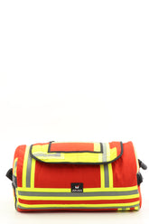 Duffel Bag rot aus upgecycelter Feuerwehrkleidung 52x20x31cm