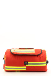 Duffel Bag rot aus upgecycelter Feuerwehrkleidung 52x20x31cm