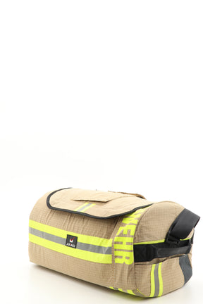Duffel Bag beige aus upgecycelter Feuerwehrkleidung 52x20x31cm