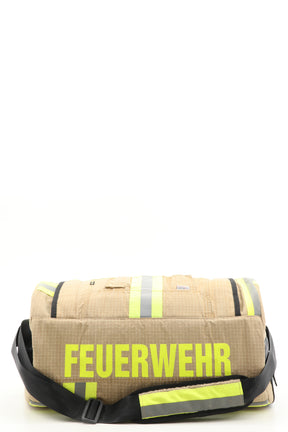 Duffel Bag beige aus upgecycelter Feuerwehrkleidung 52x20x31cm