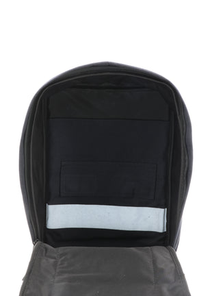Laptop Rucksack schwarz gelb aus upgecycelter Feuerwehrkleidung 38x27x13cm