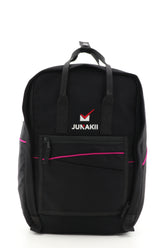 Laptop Rucksack schwarz aus upgecyceltem Feuerwehrausgehanzug 38x27x13cm