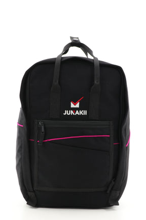 Laptop Rucksack schwarz aus upgecyceltem Feuerwehrausgehanzug 38x27x13cm