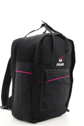 Laptop Rucksack schwarz aus upgecyceltem Feuerwehrausgehanzug 38x27x13cm