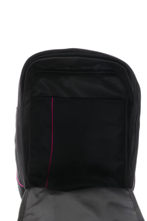 Laptop Rucksack schwarz aus upgecyceltem Feuerwehrausgehanzug 38x27x13cm
