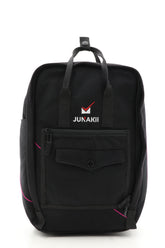 Laptop Rucksack schwarz aus upgecyceltem Feuerwehrausgehanzug 38x27x13cm