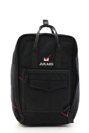 Laptop Rucksack schwarz aus upgecyceltem Feuerwehrausgehanzug 38x27x13cm