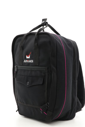 Laptop Rucksack schwarz aus upgecyceltem Feuerwehrausgehanzug 38x27x13cm
