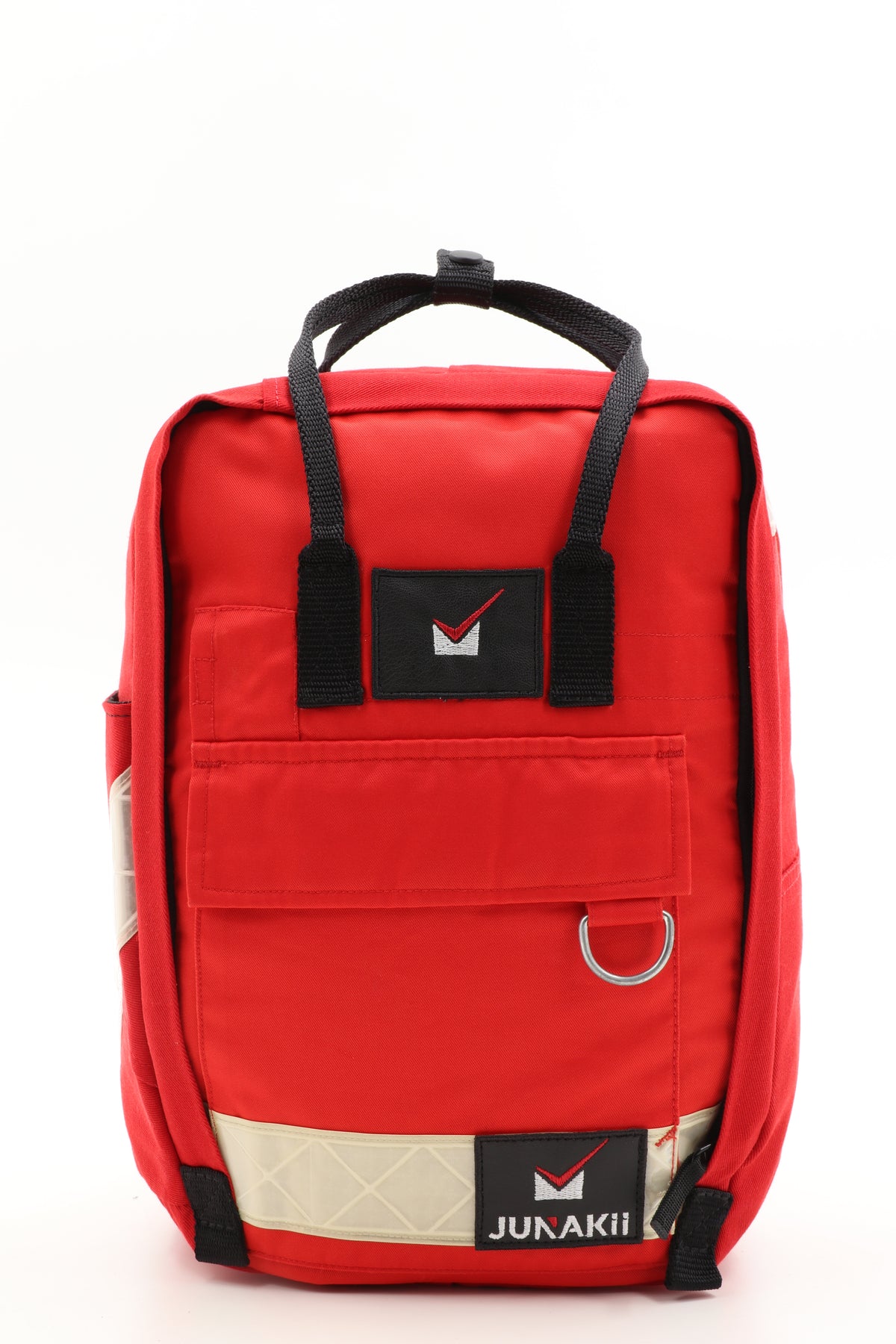 Laptop Rucksack rot aus upgecycelter Rettungsdienstkleidung 38x27x13cm