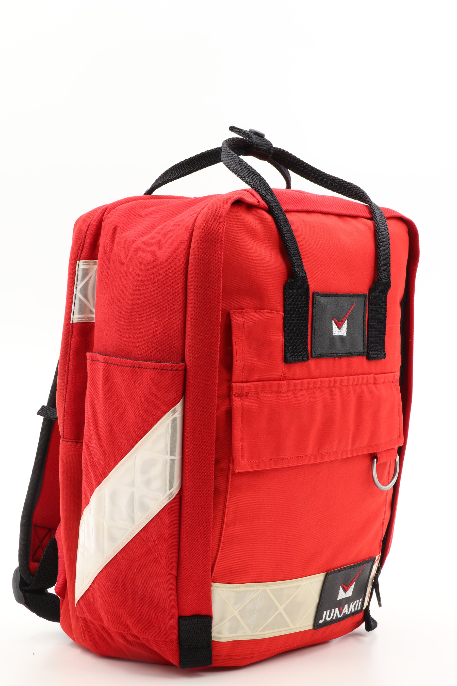Laptop Rucksack rot aus upgecycelter Rettungsdienstkleidung 38x27x13cm