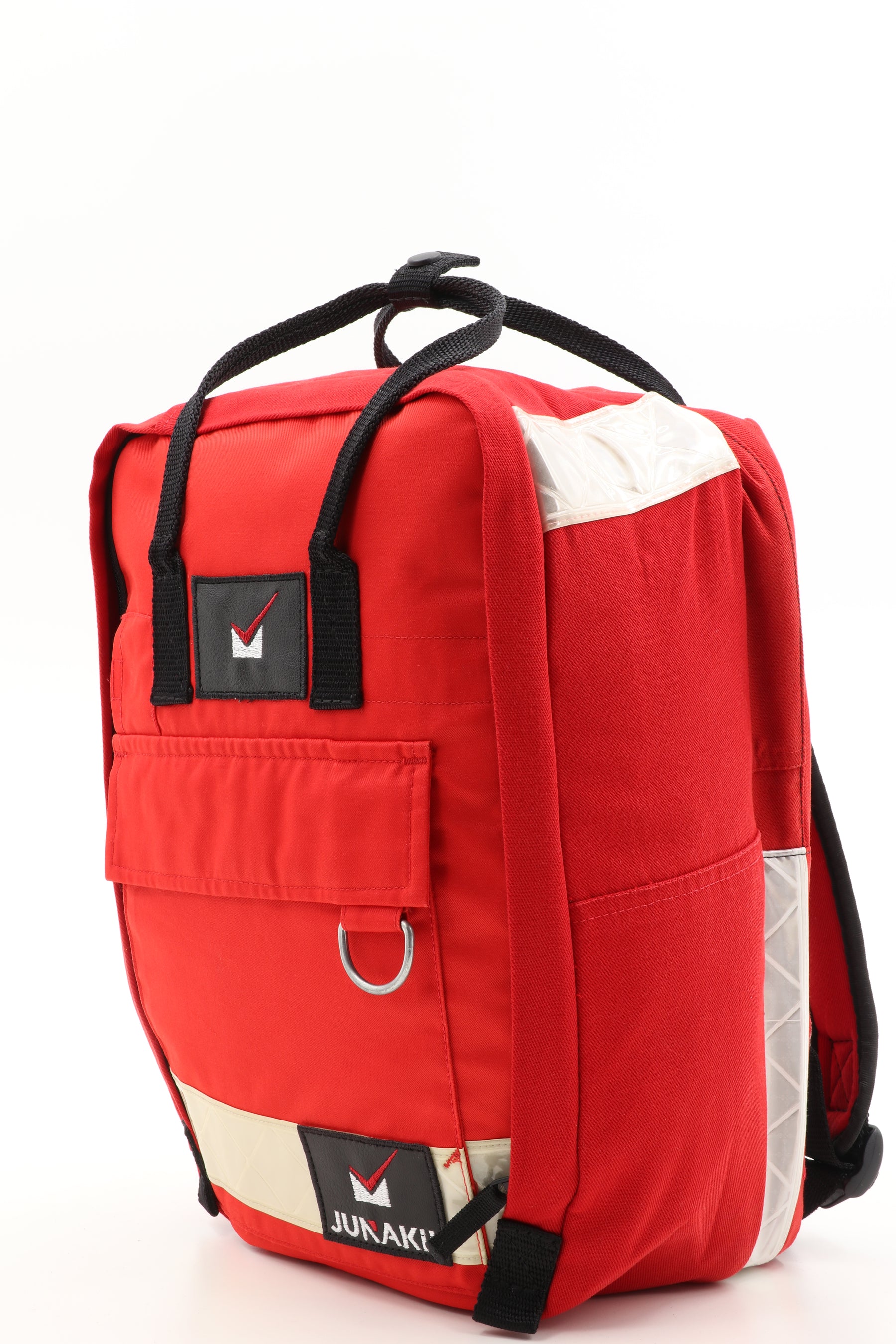Laptop Rucksack rot aus upgecycelter Rettungsdienstkleidung 38x27x13cm