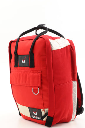 Laptop Rucksack rot aus upgecycelter Rettungsdienstkleidung 38x27x13cm