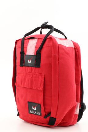 Laptop Rucksack rot aus upgecycelter Rettungsdienstkleidung 38x27x13cm