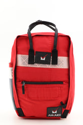 Laptop Rucksack rot aus upgecycelter Rettungsdienstkleidung 38x27x13cm