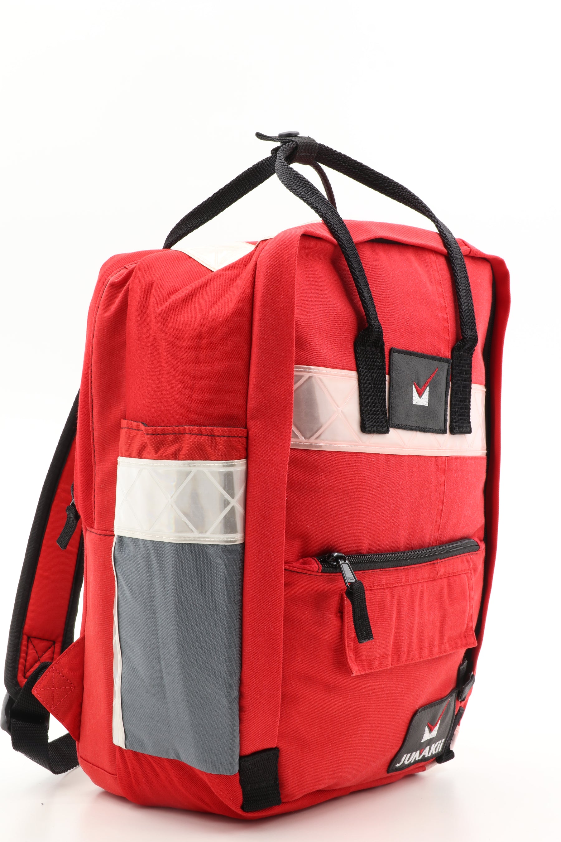 Laptop Rucksack rot aus upgecycelter Rettungsdienstkleidung 38x27x13cm