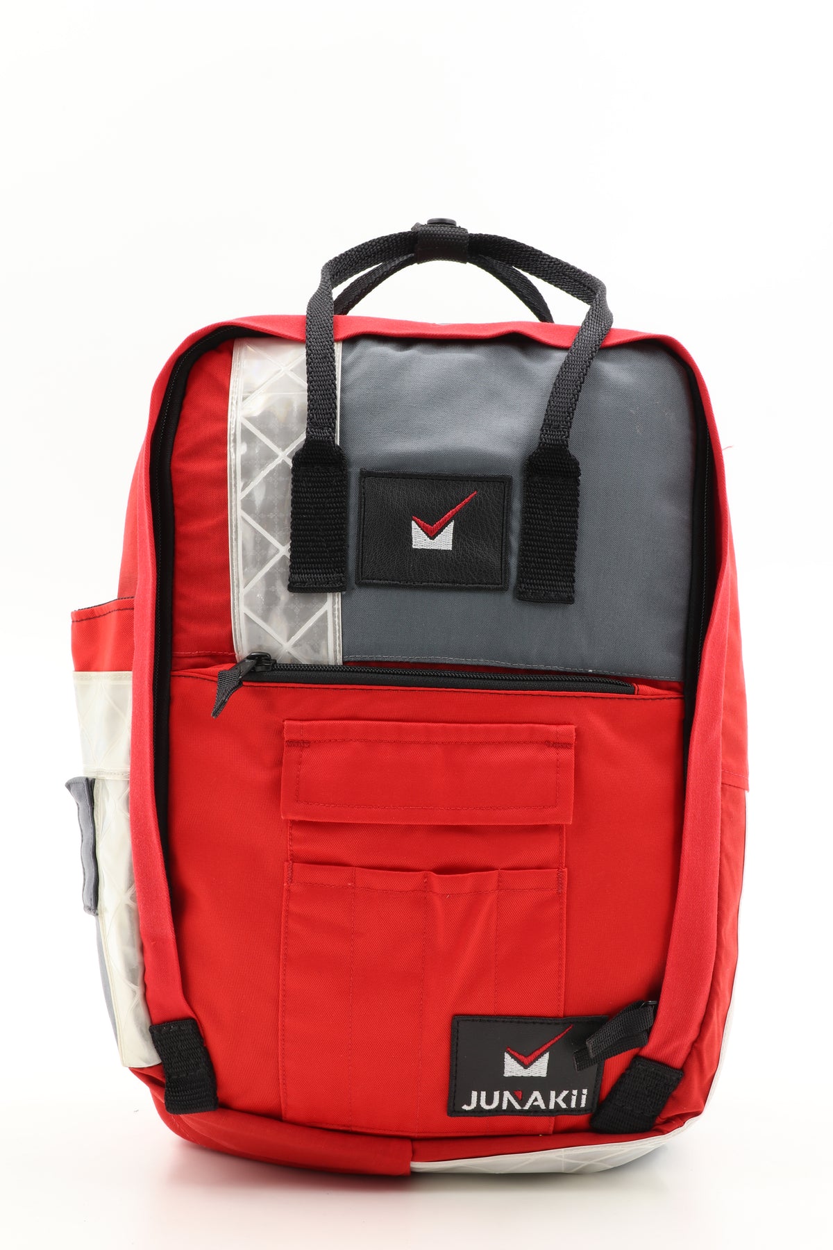 Laptop Rucksack rot aus upgecycelter Rettungsdienstkleidung 38x27x13cm