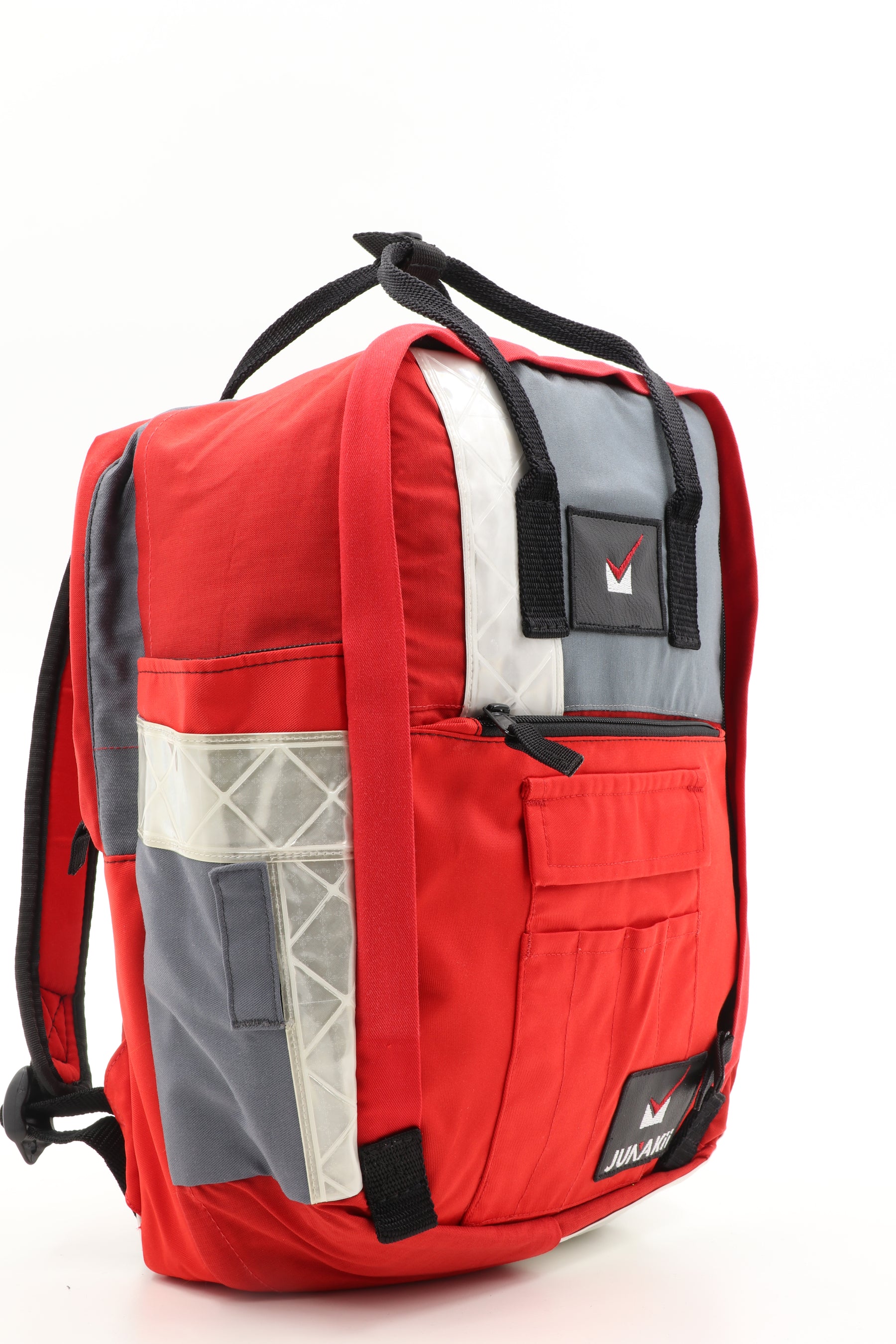 Laptop Rucksack rot aus upgecycelter Rettungsdienstkleidung 38x27x13cm