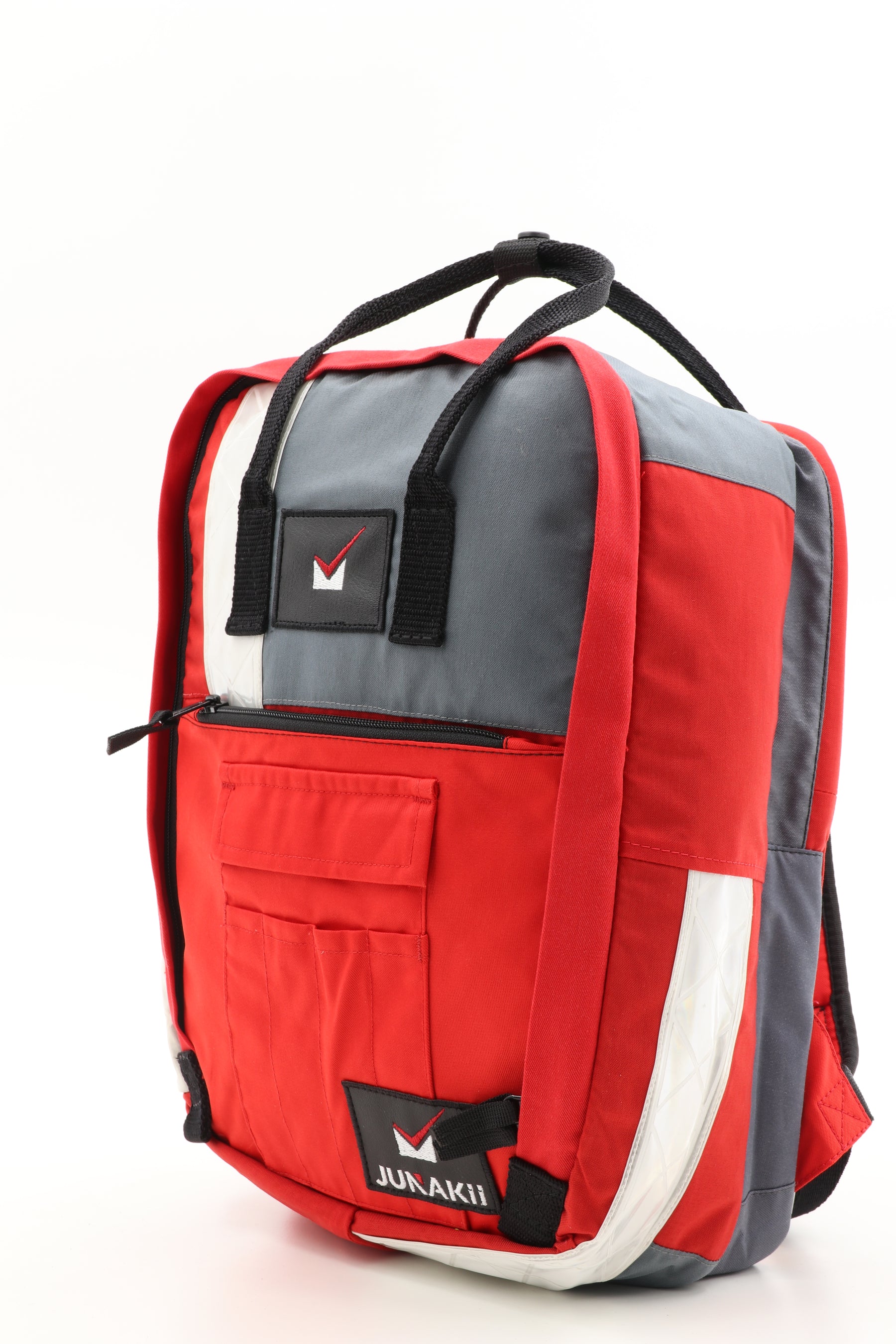 Laptop Rucksack rot aus upgecycelter Rettungsdienstkleidung 38x27x13cm