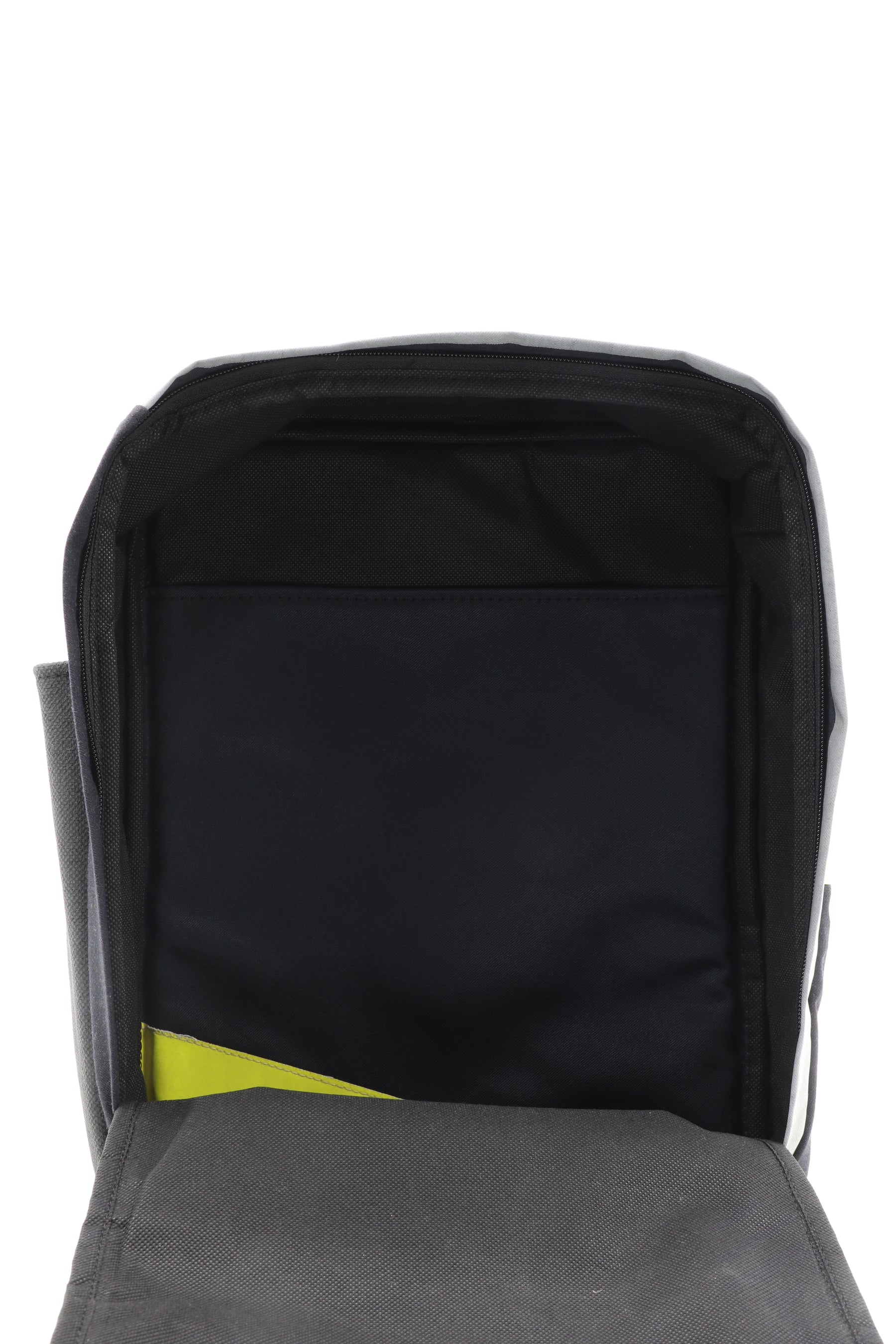 Laptop Rucksack schwarz gelb aus upgecycelter Feuerwehrkleidung 38x27x13cm