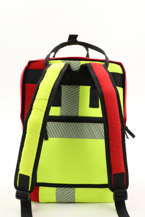 Laptop Rucksack gelb aus upgecycelter Rettungsdienstkleidung 38x27x13cm