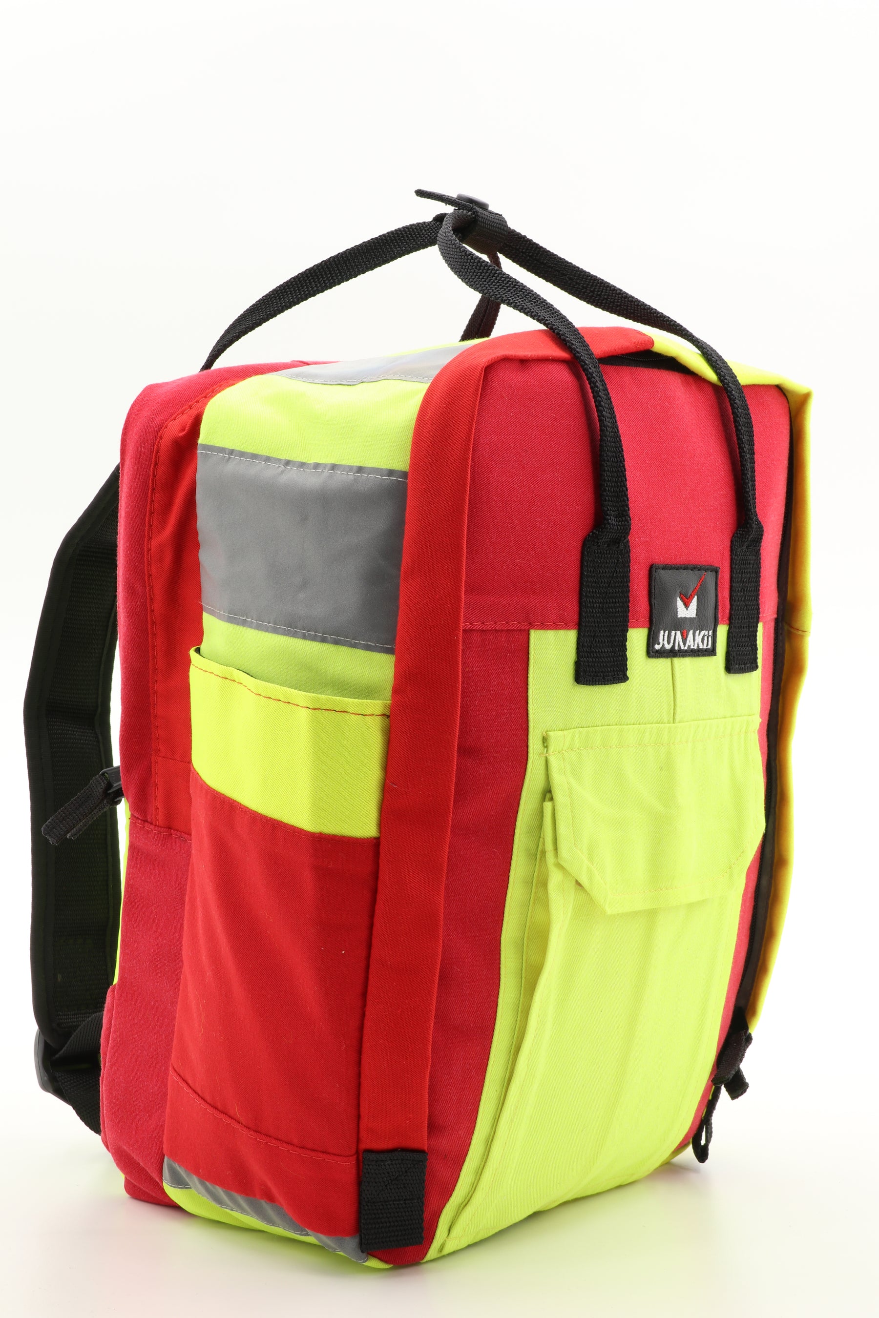 Laptop Rucksack gelb aus upgecycelter Rettungsdienstkleidung 38x27x13cm
