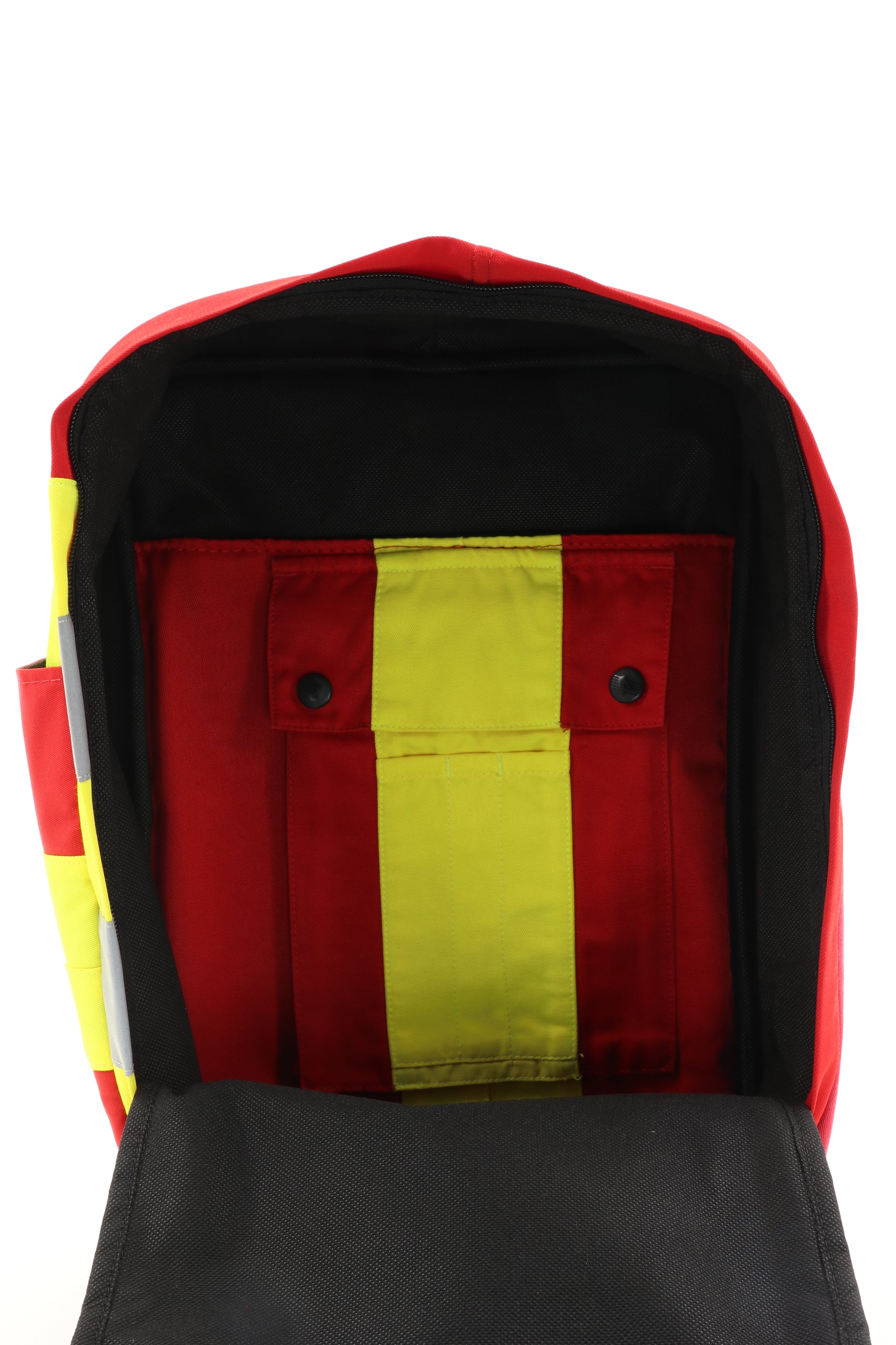 Laptop Rucksack gelb aus upgecycelter Rettungsdienstkleidung 38x27x13cm