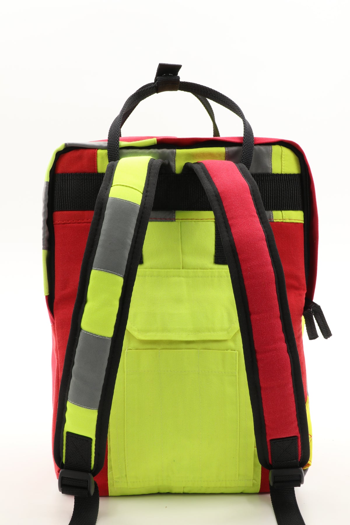 Laptop Rucksack gelb aus upgecycelter Rettungsdienstkleidung 38x27x13cm