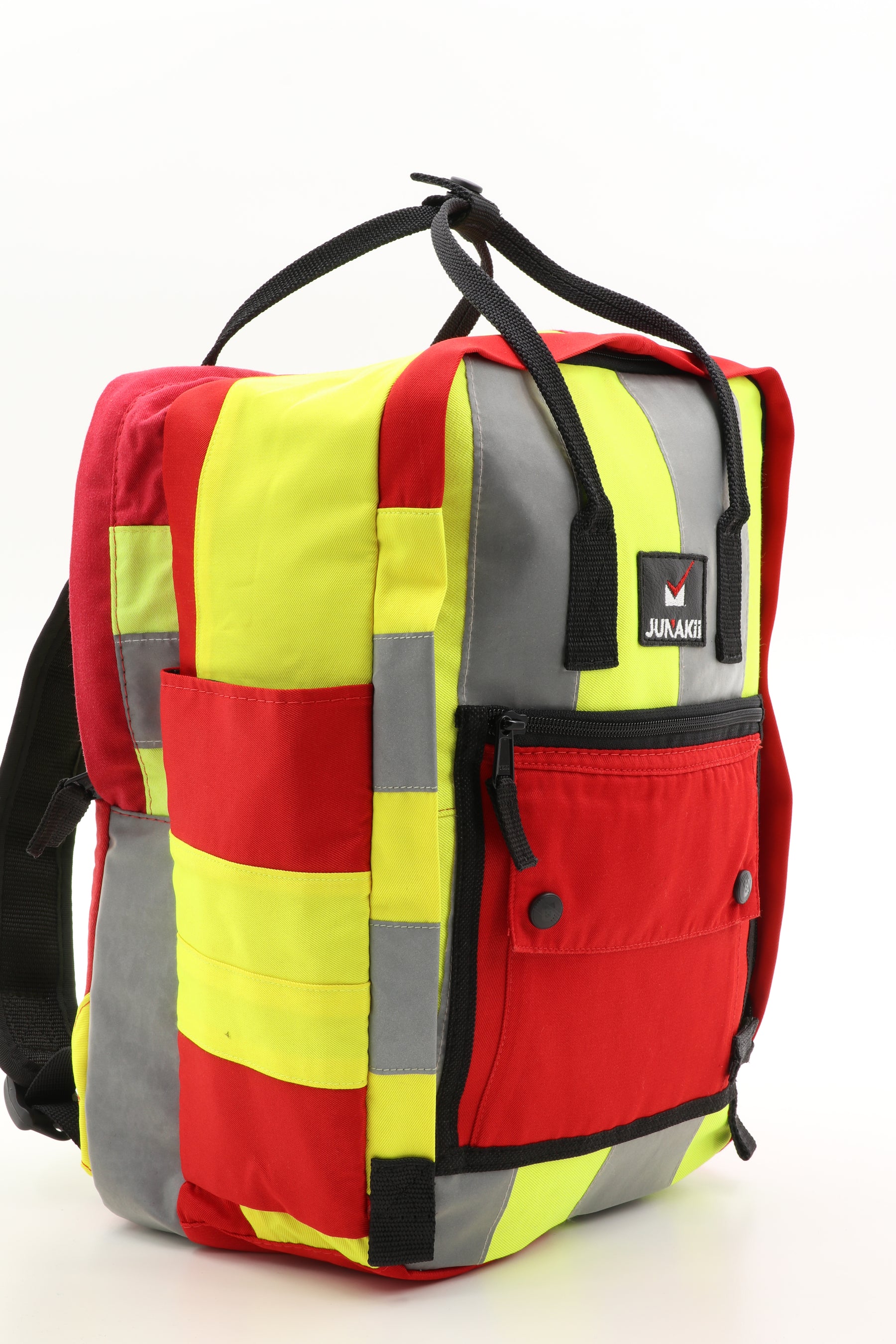 Laptop Rucksack gelb aus upgecycelter Rettungsdienstkleidung 38x27x13cm