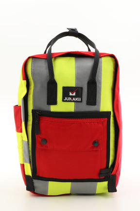 Laptop Rucksack gelb aus upgecycelter Rettungsdienstkleidung 38x27x13cm