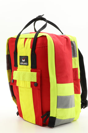 Laptop Rucksack gelb aus upgecycelter Rettungsdienstkleidung 38x27x13cm