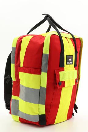 Laptop Rucksack gelb aus upgecycelter Rettungsdienstkleidung 38x27x13cm