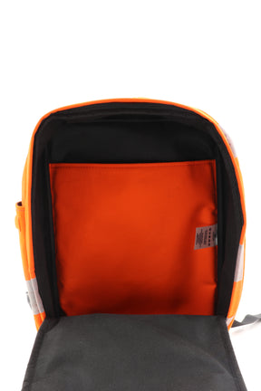 Laptop Rucksack orange aus upgecycelter Feuerwehrkleidung 38x27x13cm