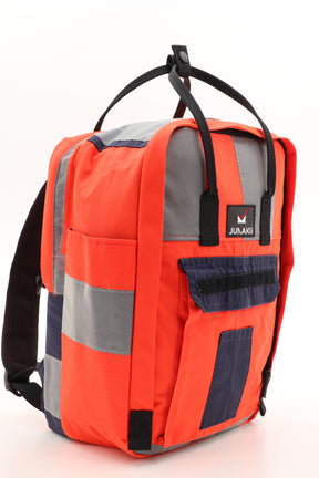 Laptop Rucksack pink aus upgecycelter Rettungsdienstkleidung 38x27x13cm