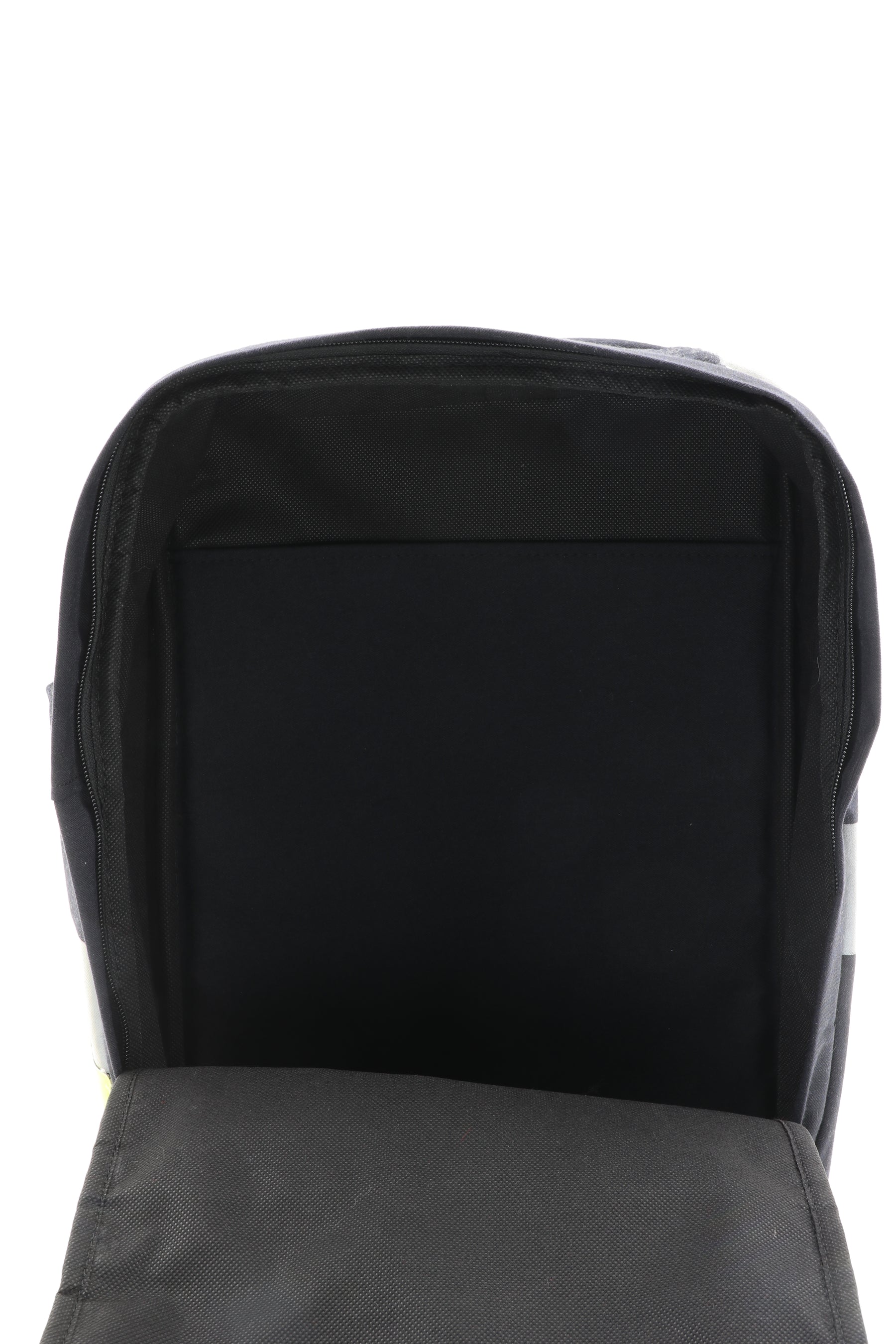 Laptop Rucksack schwarz gelb aus upgecycelter Feuerwehrkleidung 38x27x13cm