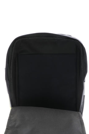 Laptop Rucksack schwarz gelb aus upgecycelter Feuerwehrkleidung 38x27x13cm