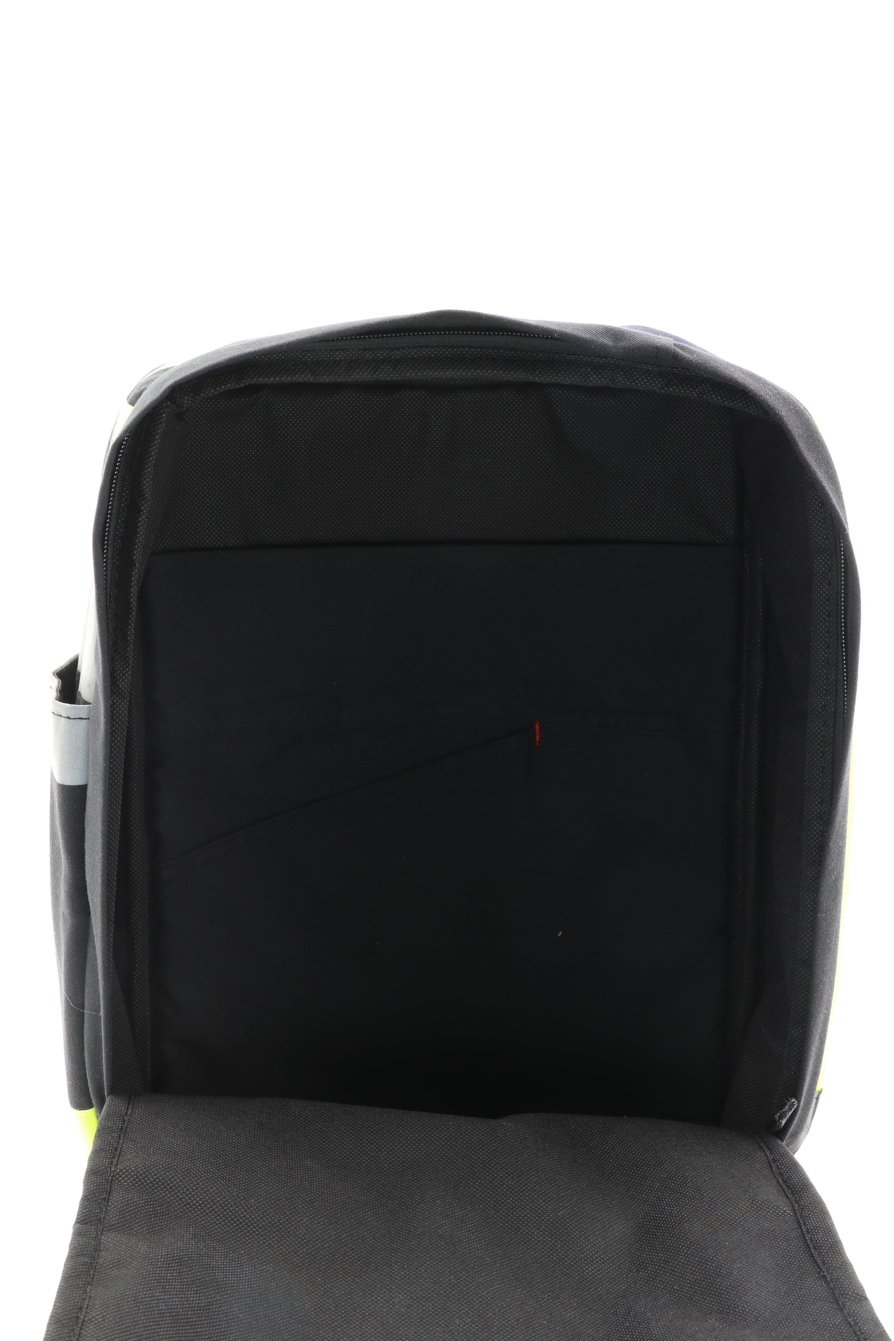 Laptop Rucksack schwarz gelb aus upgecycelter Feuerwehrkleidung 38x27x13cm